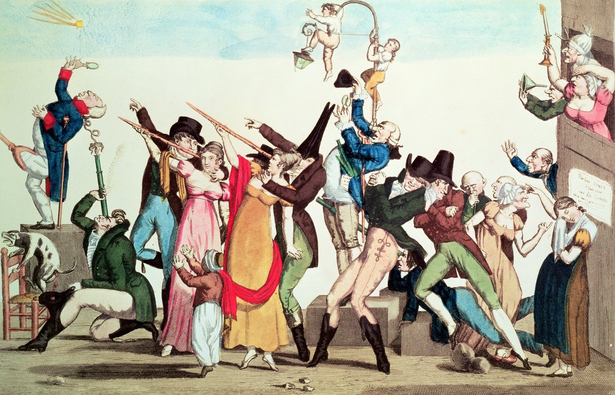 Karikatyr på 1811 års komet, c.1811 av French School