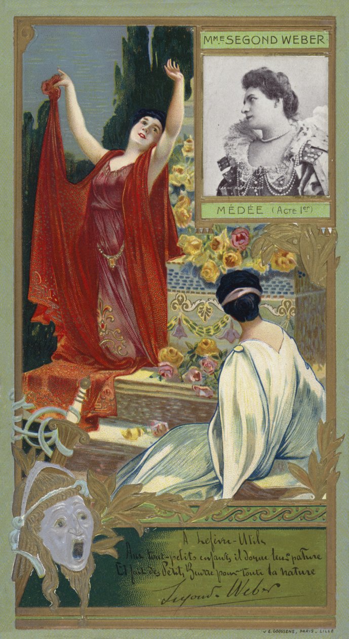 Caroline-Eugenie Segond-Weber, fransk skådespelerska (chromolitho) av French School