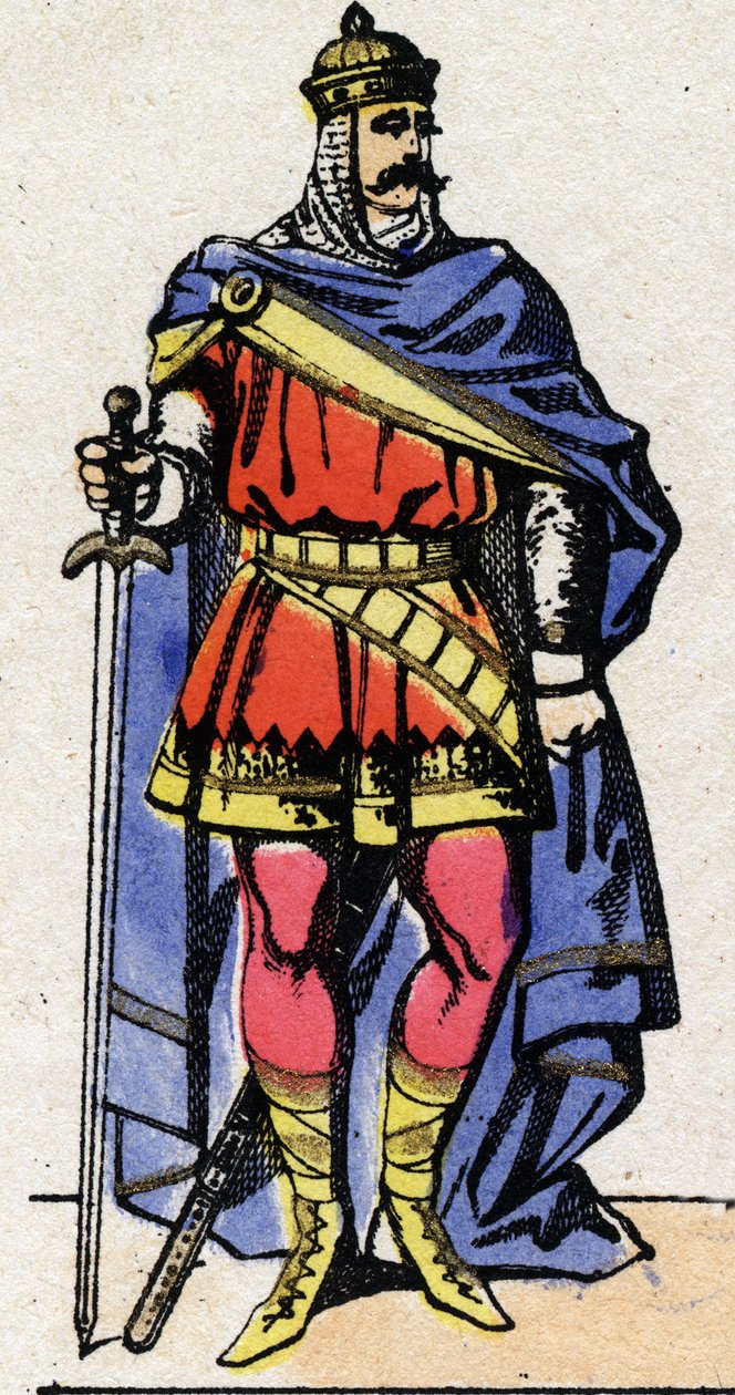 Karolingiska dynasti: Porträtt av Eudes eller Odon (v. 860-898) Frankernas kung från 888 till 898. Epinal avbildning från slutet av 1800-talet. Privat samling. av French School