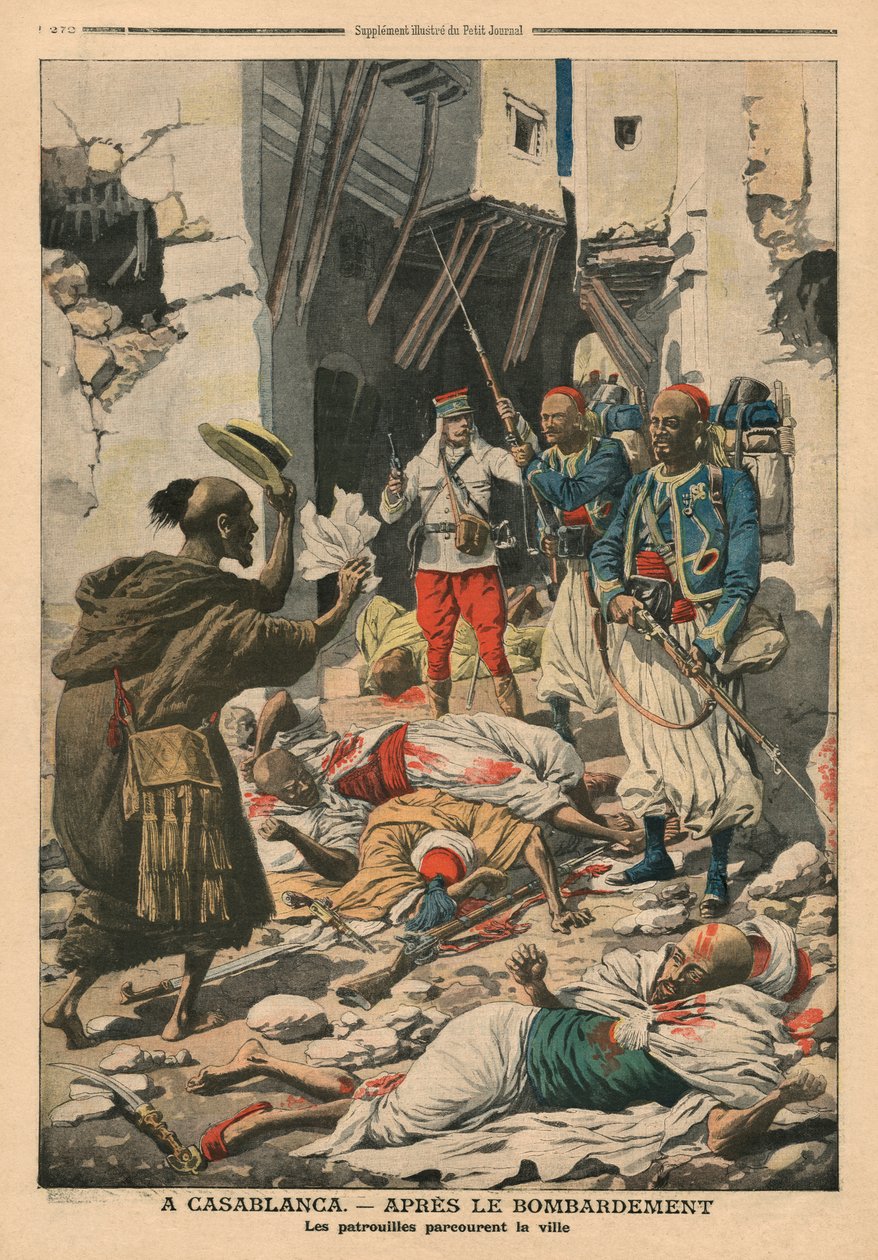 Casablanca efter bombningen, illustration från 
