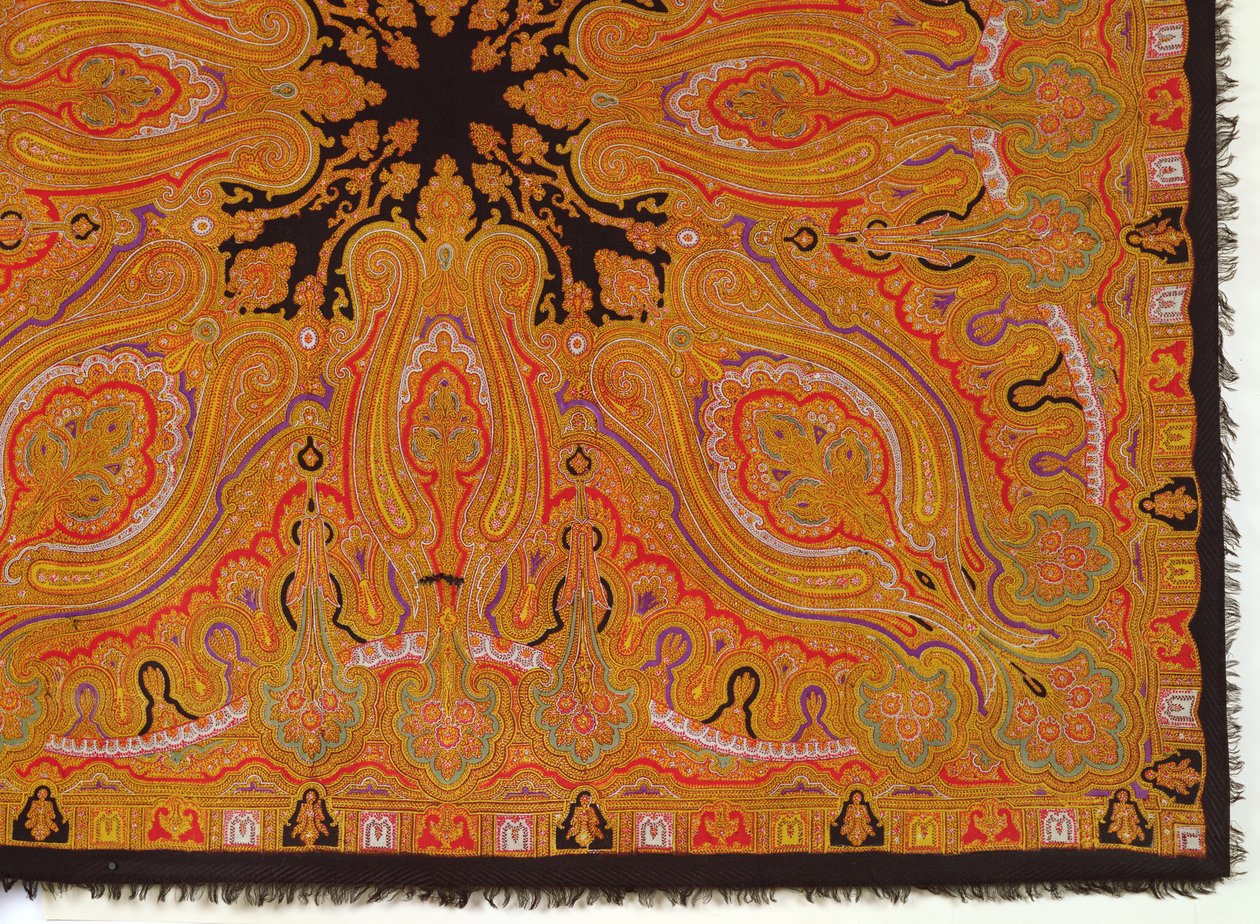 Cashmere halsduk, ca 1870-80 (textil) av French School