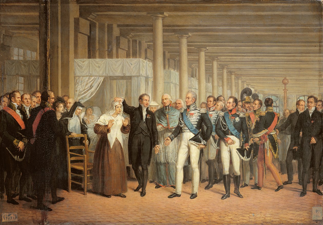 Kataraktoperation utförd av Guillaume Dupuytren (1777-1835) i närvaro av kung Karl X (1757-1836) på Hotel Dieu av French School