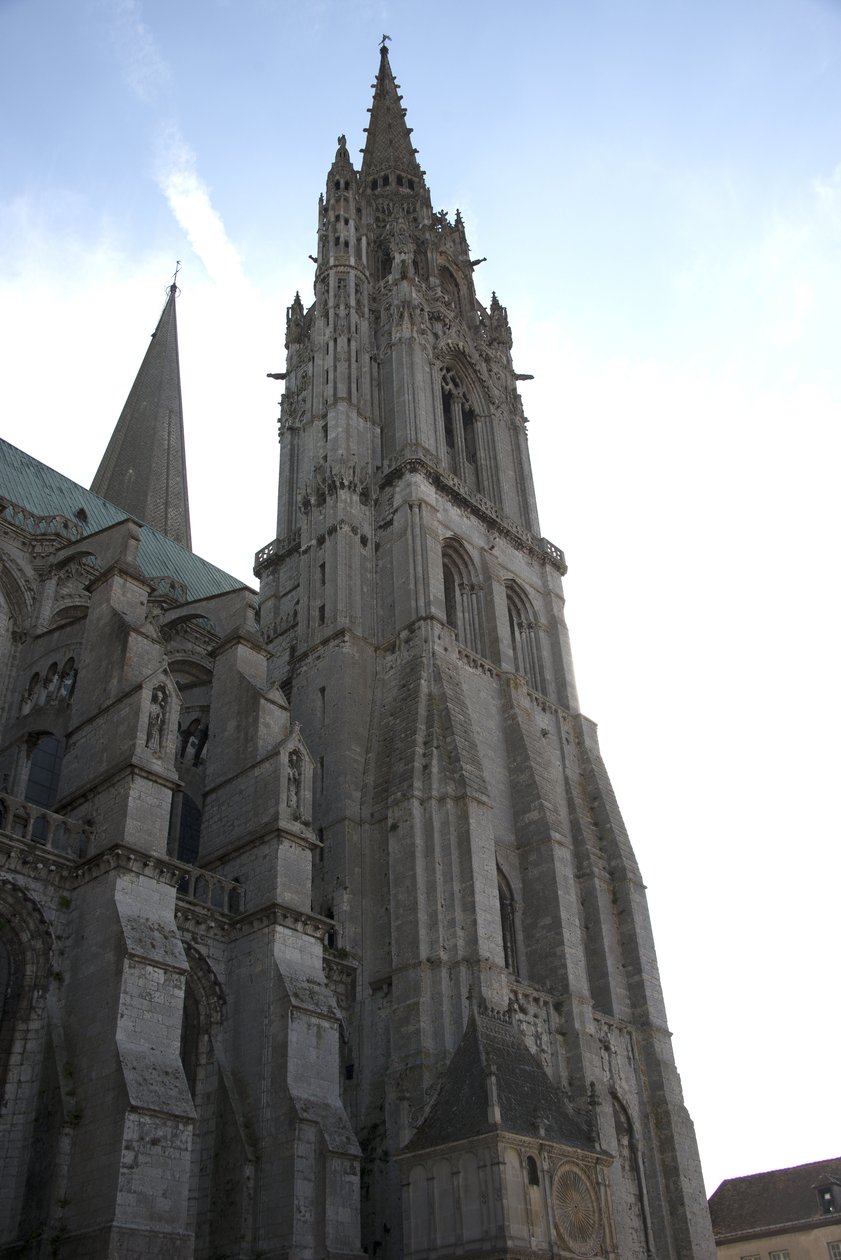 Cathedral of Chartres, norra fasaden med klockpaviljongen av French School