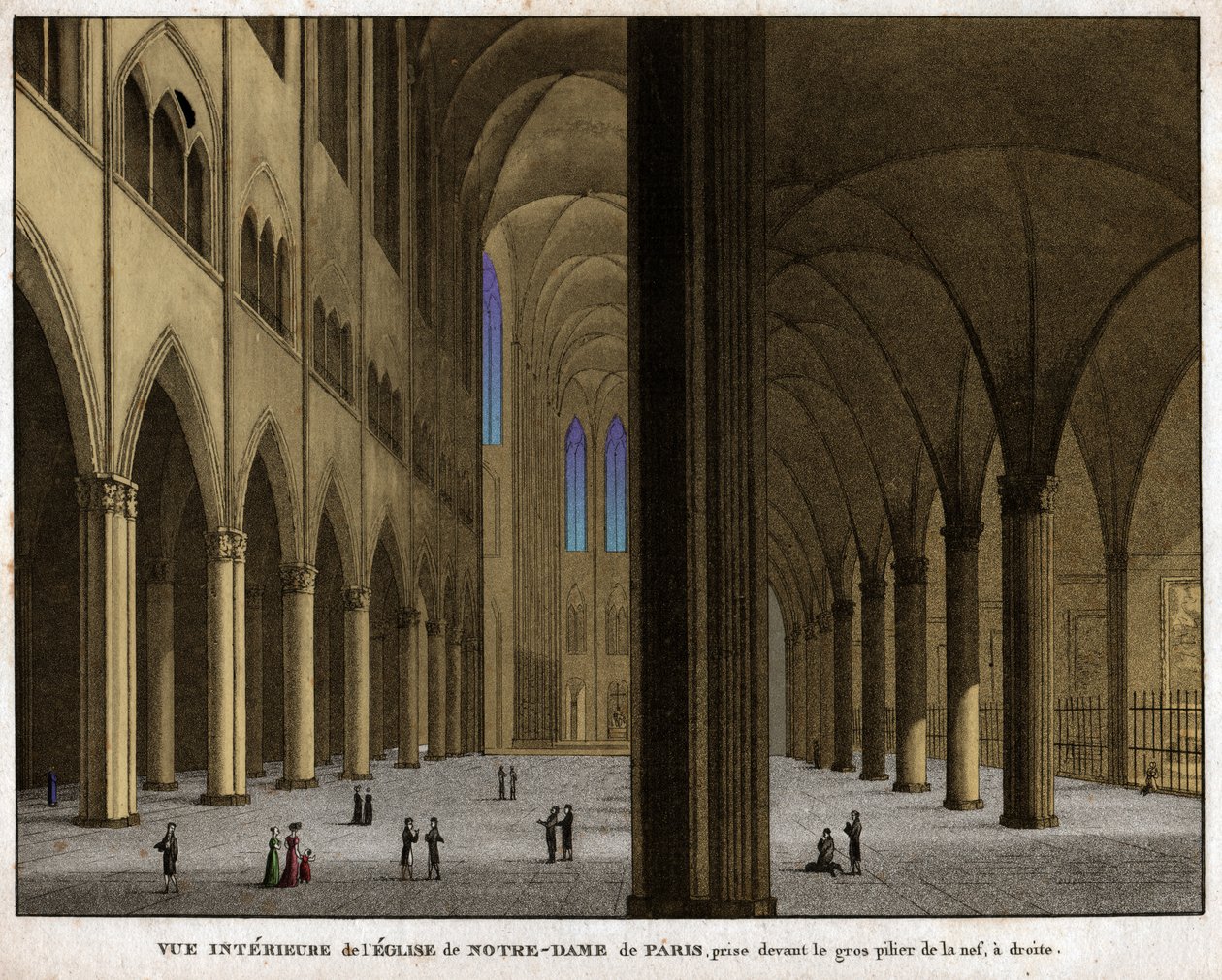 Notre-Dame de Paris katedral. (gravyr, ca 1850) av French School