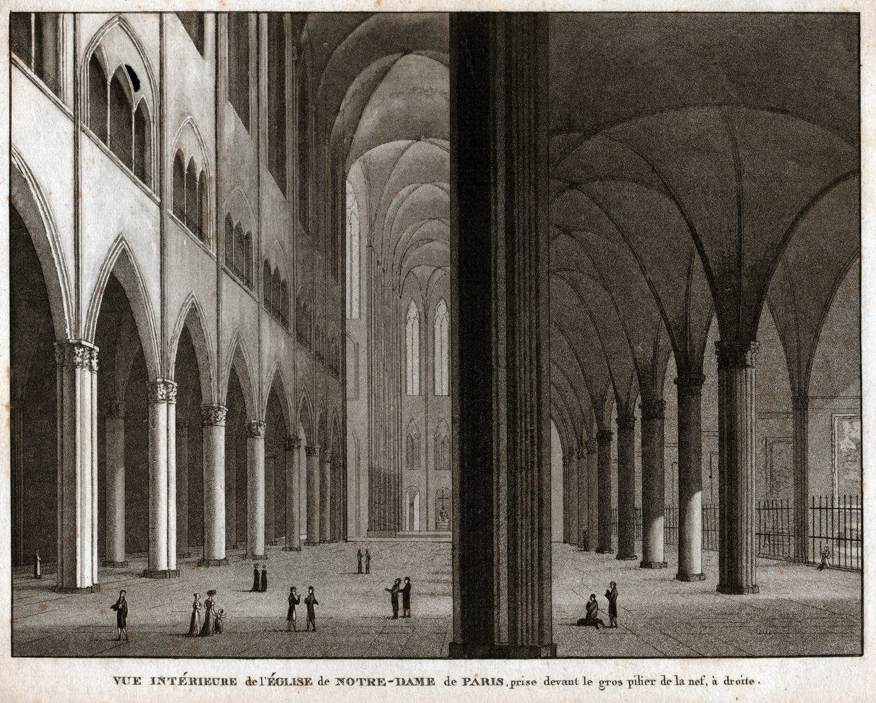 Notre-Dame de Paris katedral. (gravyr, ca 1850) av French School