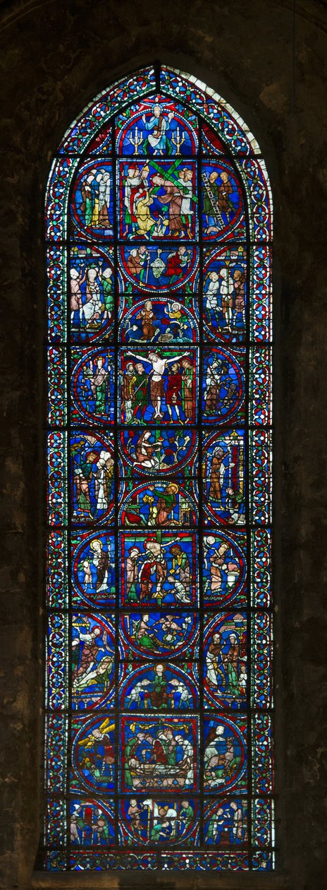 Cathedrale de chartres, målat glas: typologi passion av French School