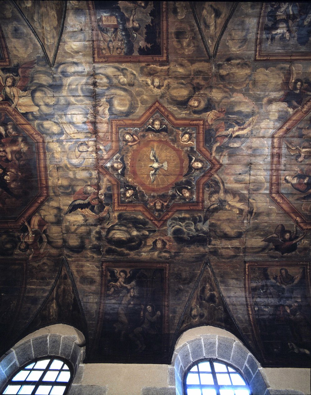 Taket i det tidigare dominikanerklostret (sjukhuset) (1664). 1600-talsmålning. Dinan, Cotes d
