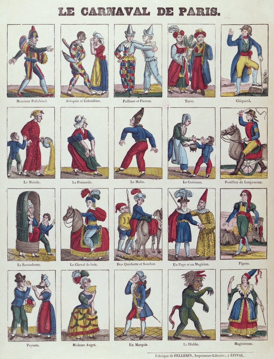 Karnevalen i Paris, ca 1840 av French School