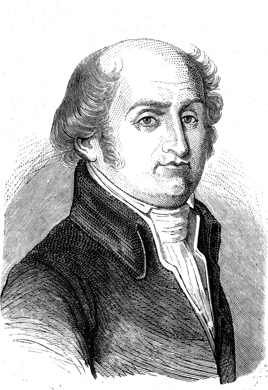 Charles Gilbert ROMME (1750-1795), fransk matematiker, revolutionär och politiker. Gravyr 1868 av French School