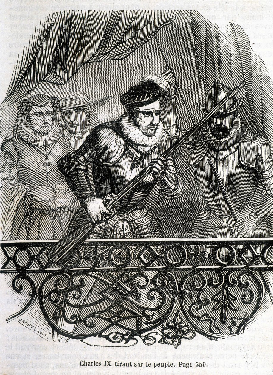 Karl IX drar på folket - i "Histoire de France" av L.-P. Anquetil av French School