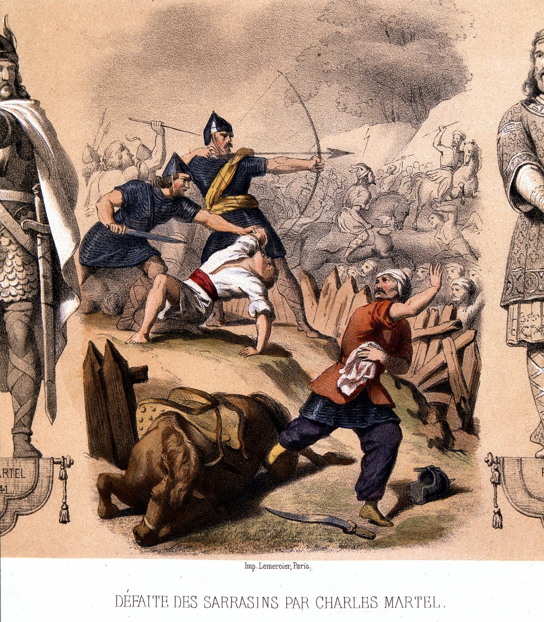 Charles Martel besegrade saracenerna vid Poitiers, 732. av French School