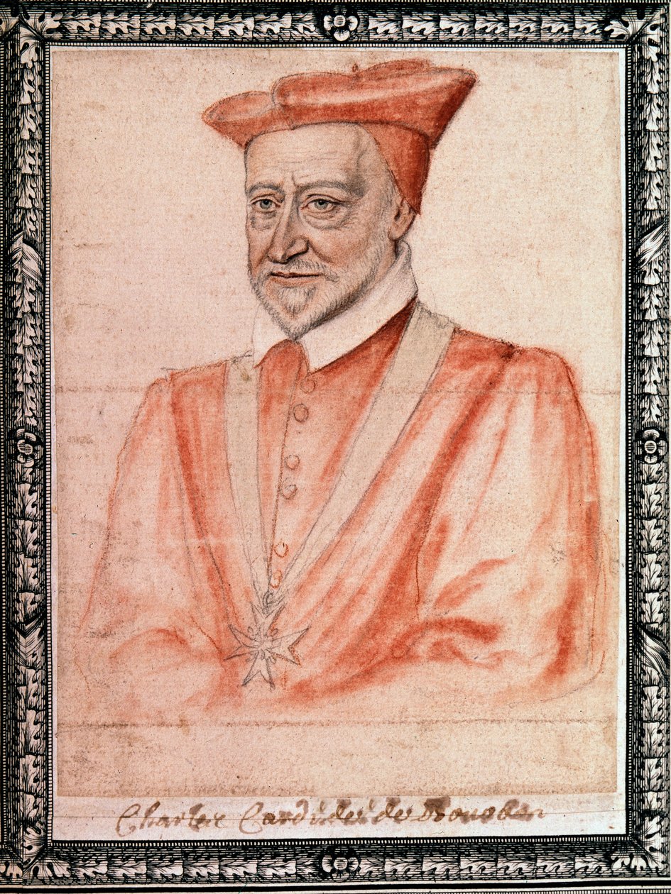 Charles de Bourbon (1523 - 1590), ärkebiskop av Rouen (teckning) av French School