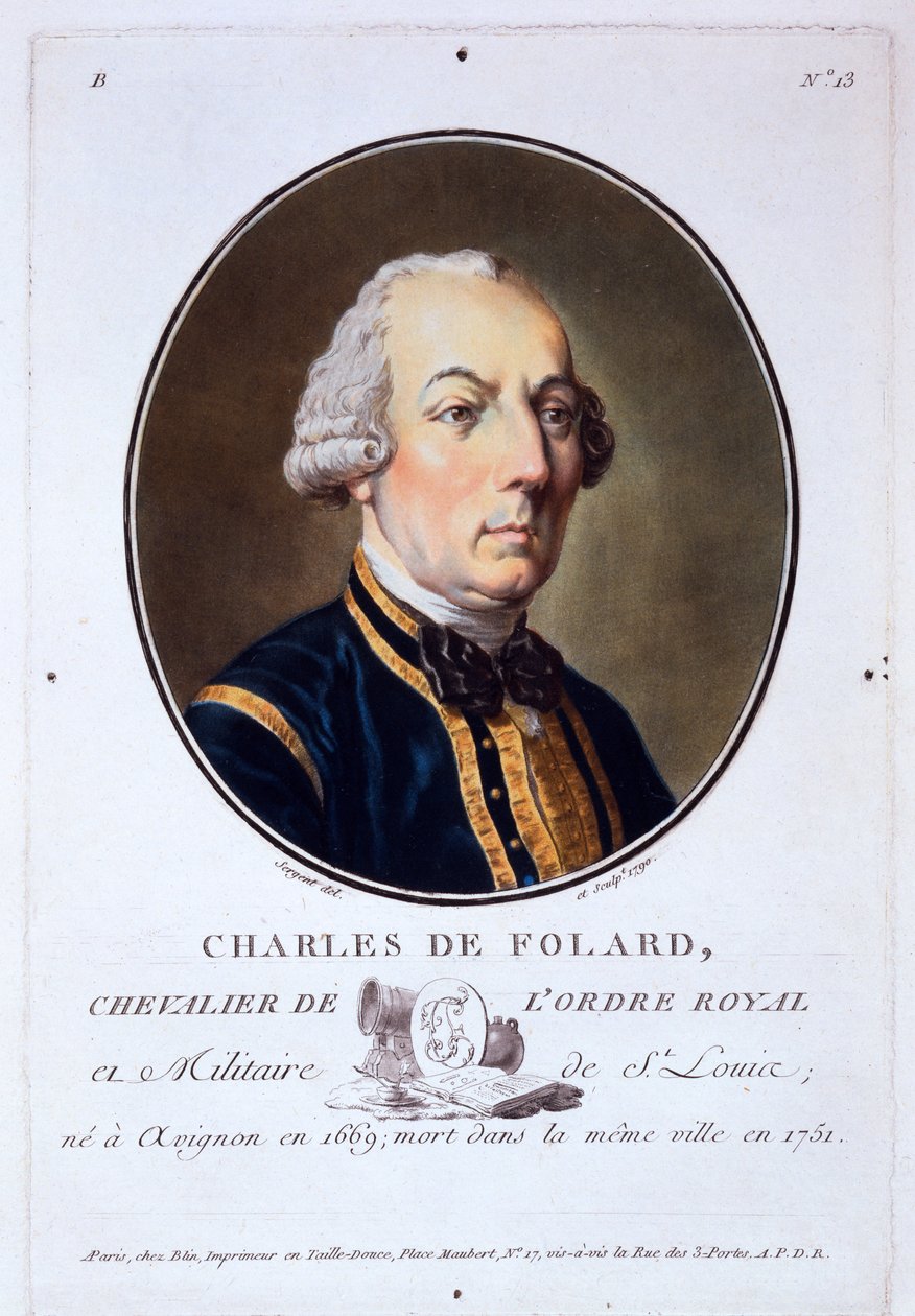 Charles de Folard, från Portraits of Great Men, Illustrious Women, and Memorable Subjects of France, publicerad 1787-92 av French School