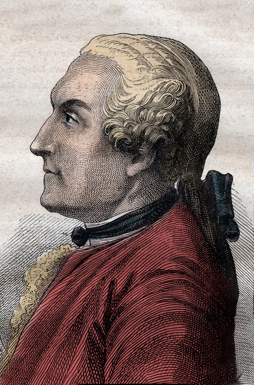 Charles de La Condamine (1701-1774) Fransk upptäcktsresande och vetenskapsman - Porträtt av Charles Marie de La Condamine (1701-1774), upptäcktsresande och en fransk vetenskapsman - illustration hämtad från "The Grands Mariners of the 18th century" av French School