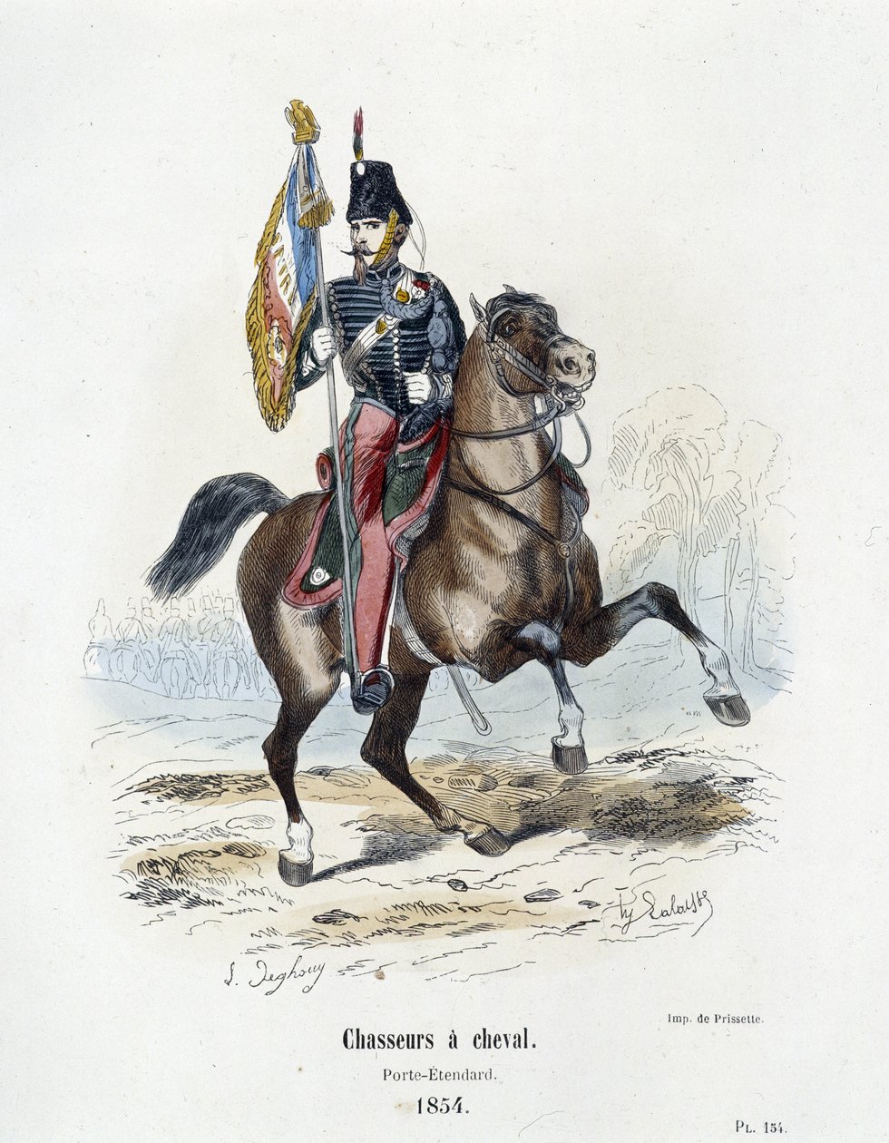 Jägare till häst: Porte - Standard 1854 - i "" Histoire de l