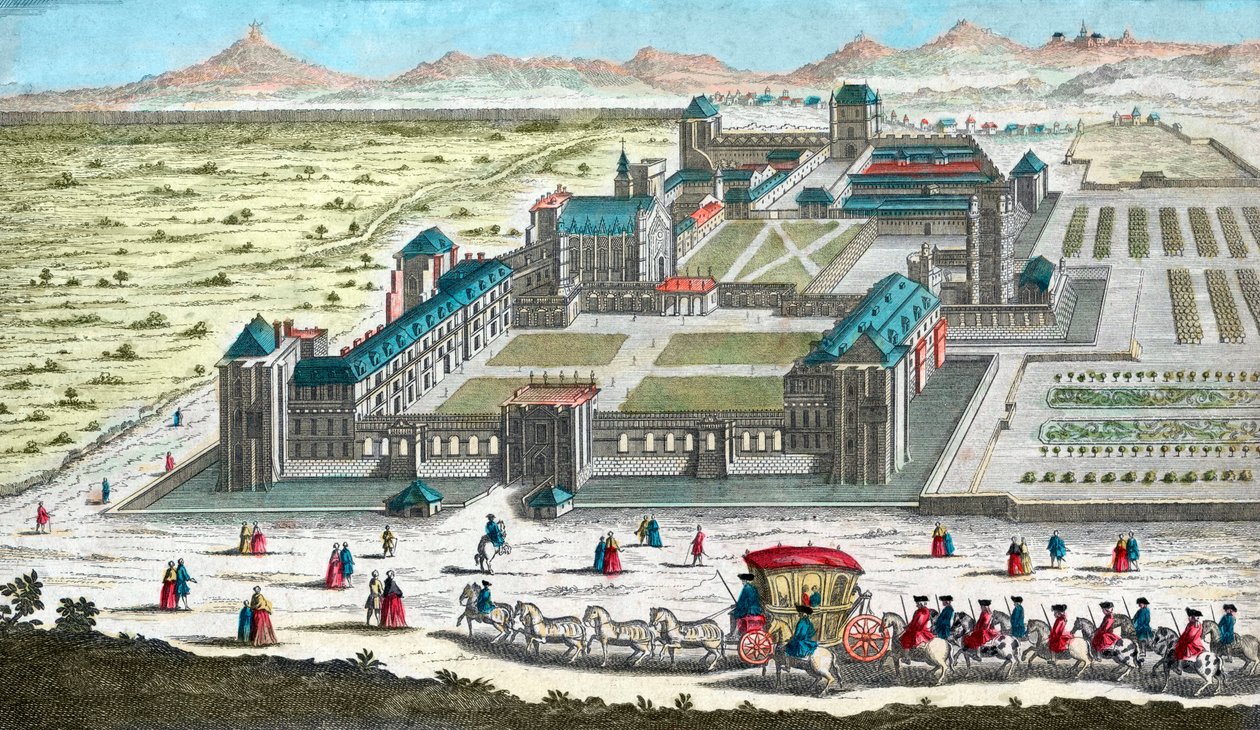 Chateau de Vincennes nära Paris - på 1700-talet av French School