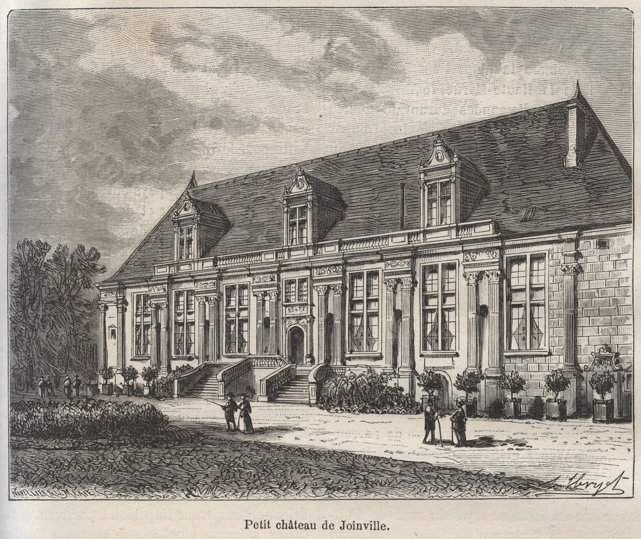 Chateau du Grand Jardin, Joinville - Haute-Marne - gravyr i "La France illustree: geografi, historia, statistisk administration" av V.A. Malt-brunt. 1884 av French School