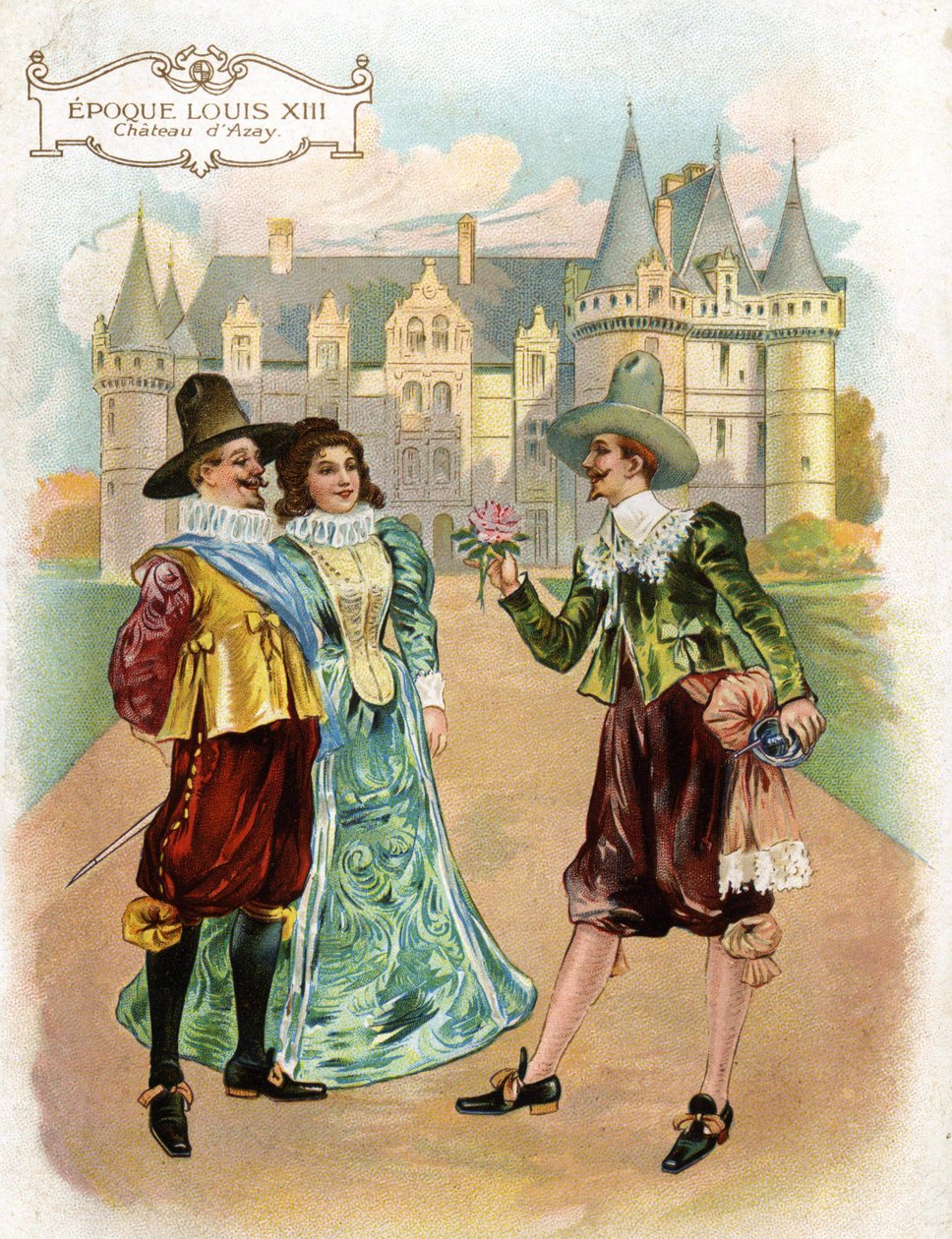 Chateaux de la Loire: Rosenrummet i slottet Azay le Rideau (Azay-le-Rideau), Indre et Loire (Indre et Loire), Centre, Frankrike, byggt på 1500-talet 1529 vid Ludvig XIII:s tid. av French School