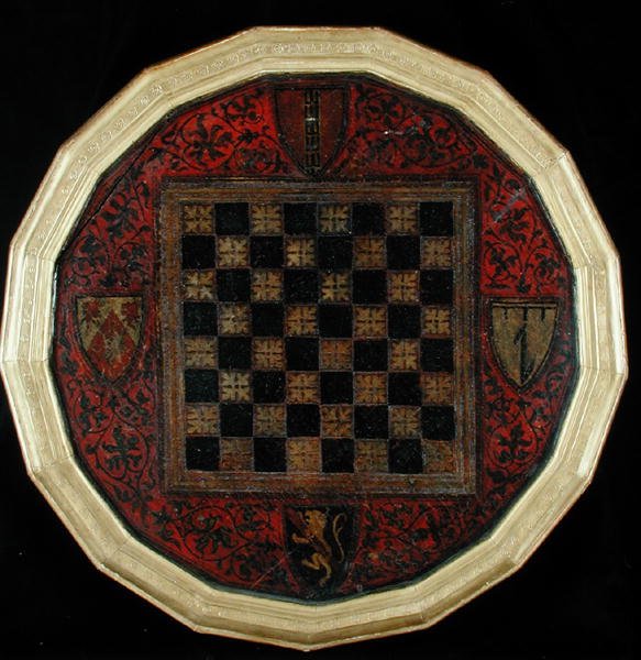 Schackbräde med fyra vapen, c.1400-30 av French School