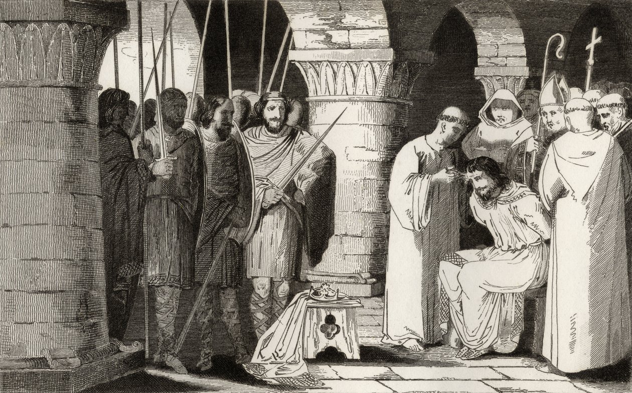 Childeric III (714-51) är detroniserad och begränsad till ett kloster, från 