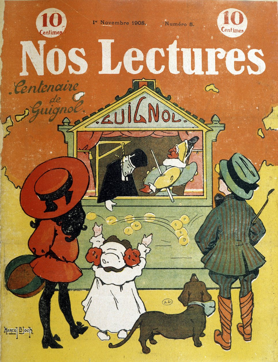 Barn framför en guignol - i "" Våra läsningar"", 1908-11-01 av French School