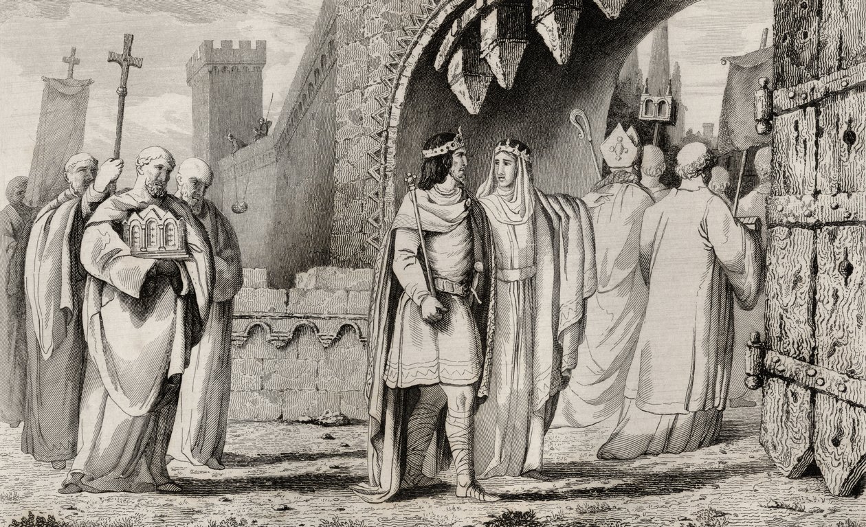 Chilperic I (539-84) i en religiös procession, från 