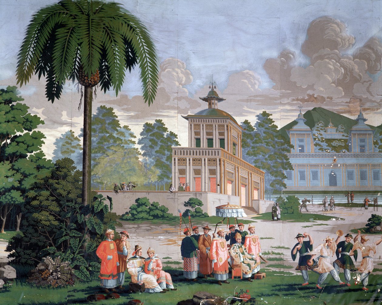Chinoiserie - tapeter på hotel de Plouer i Saint Malo (Saint-Malo). av French School