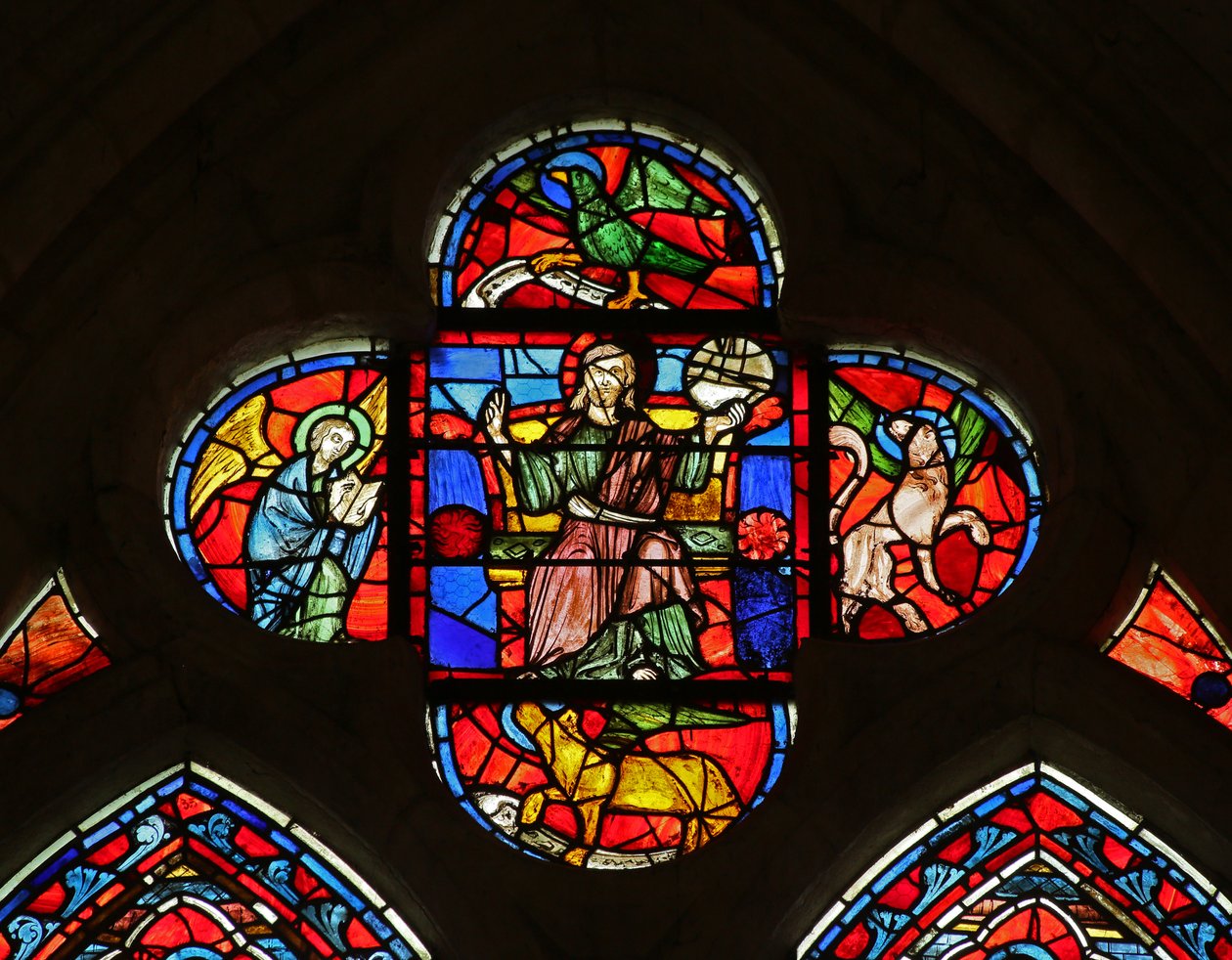 Kristus med evangelisternas symboler av French School