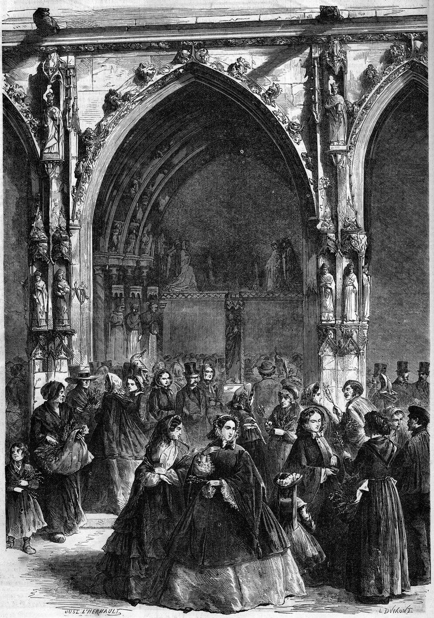 Christian Rie - Palmsöndag: utdelning av grenarna vid dörren till kyrkan Saint Germain l