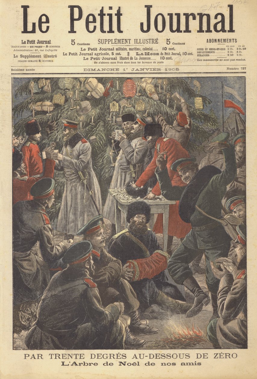 Jul i Ryssland (färglitografi) av French School