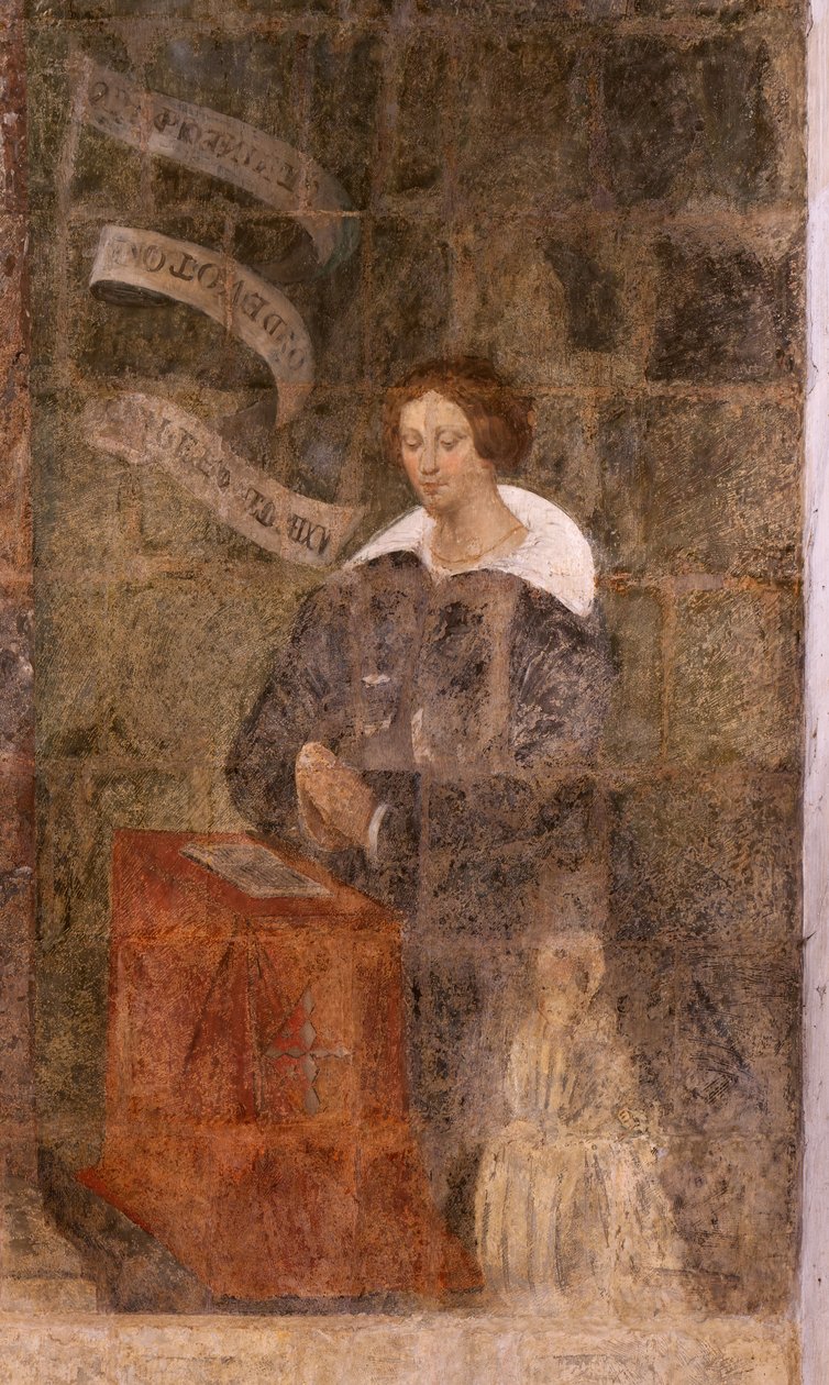 Kyrka (S:t Johannes Döparens kyrka). Interiör. Kapellet Saint-Fursy. Väggmålningar. Förhärligandet av Maria (fresk känd som den goda döden). Börja 1600-talet. av French School