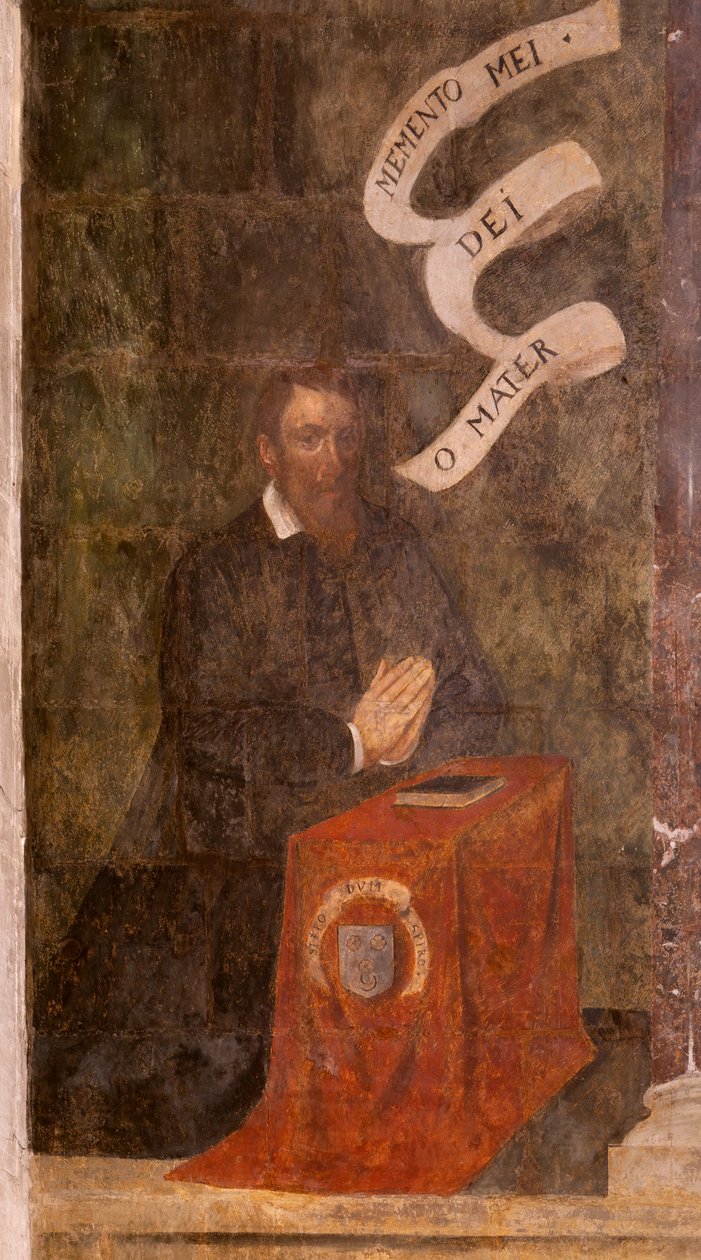 Kyrka (S:t Johannes Döparens kyrka). Interiör. Kapellet Saint-Fursy. Väggmålningar. Förhärligandet av Maria (fresk känd som den goda döden). Börja 1600-talet. av French School