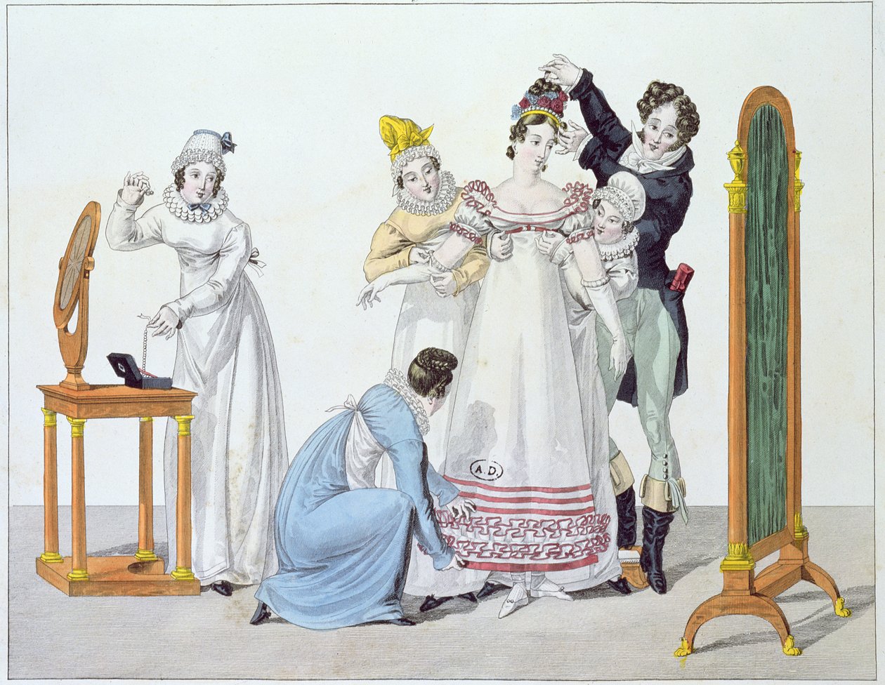 Fem för en, tallrik 3 från serien Le Bon Genre, tidigt 1800-tal av French School
