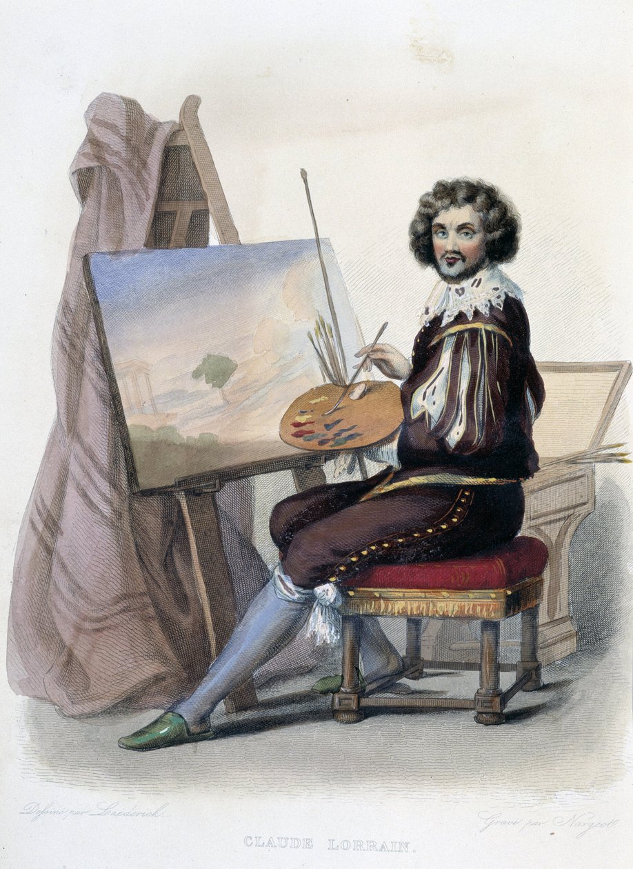 Claude Gellee dit Lorrain (1600-1682) fransk målare- i "" Le Plutarque francais", av Mennechet, Paris av French School