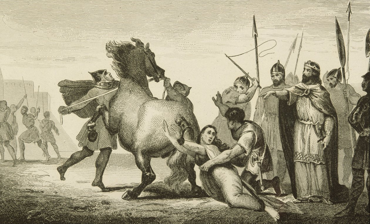 Clotaire II (584-629) vid avrättningen av drottning Brunhilda (d.613) från 