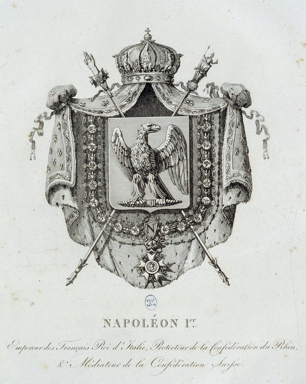 Napoleons vapen 1er - i "" Armorial General of the French Empire"" av H. Simon av French School