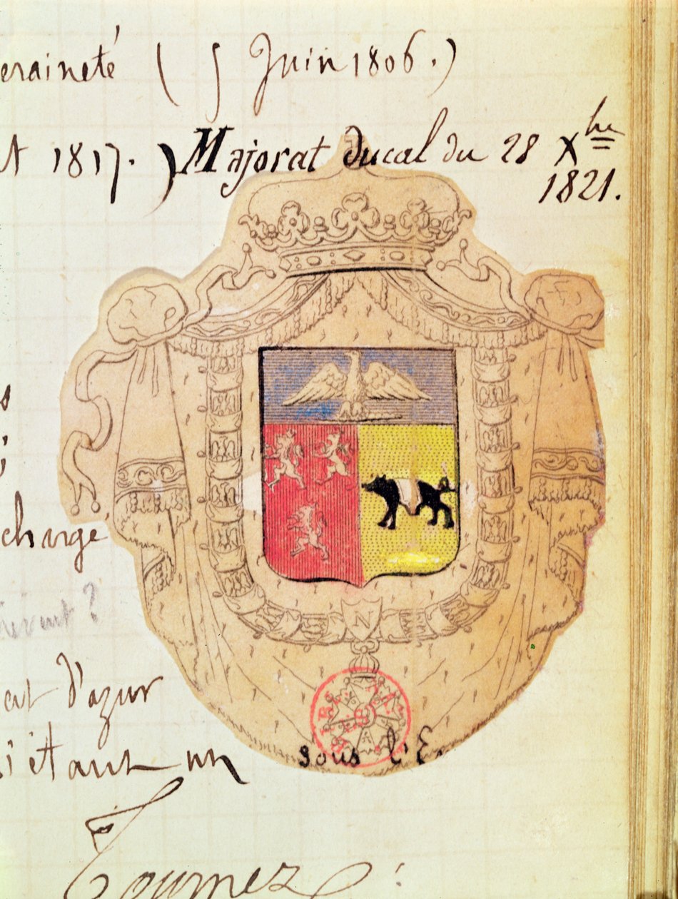 Vapensköld av Charles Maurice de Talleyrand-Perigord (1754-1838) Prins av Benevento av French School