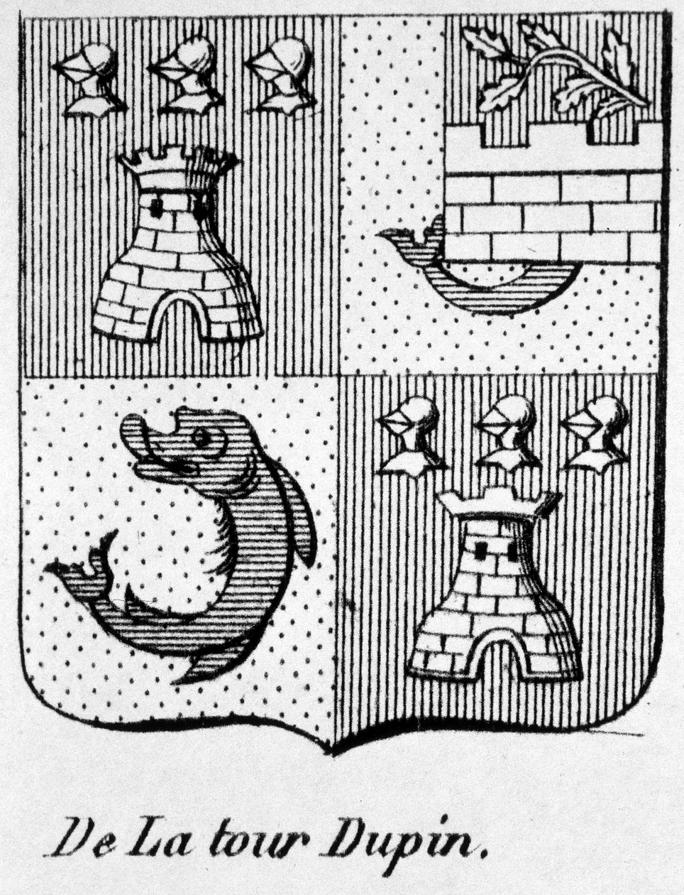 La Tour Dupins vapen - i "" The General Armorial of the French Empire"" av Henry Simon av French School
