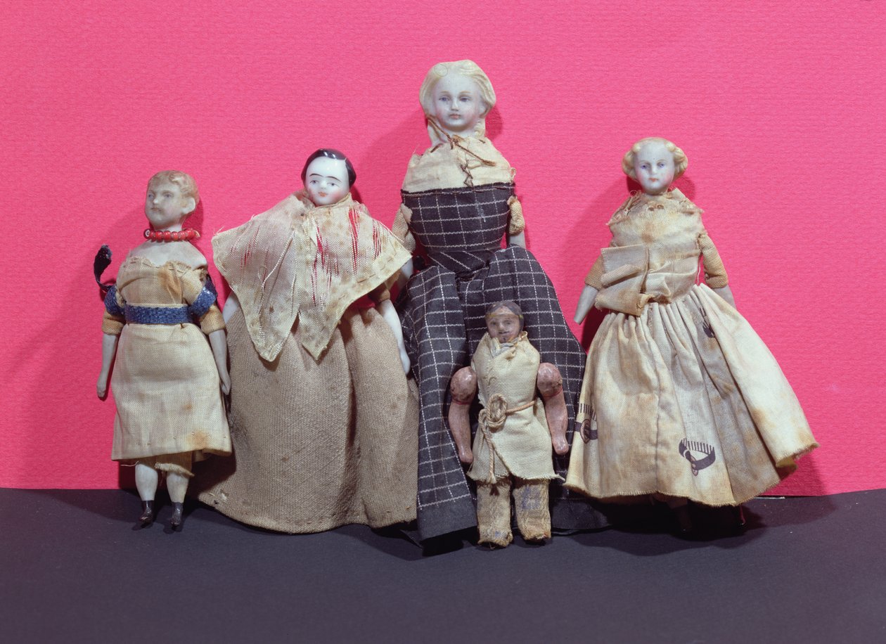 Samling dockor, möjligen använt av Honore de Balzac (1799-1850) som ett minne till La Comedie Humaine av French School