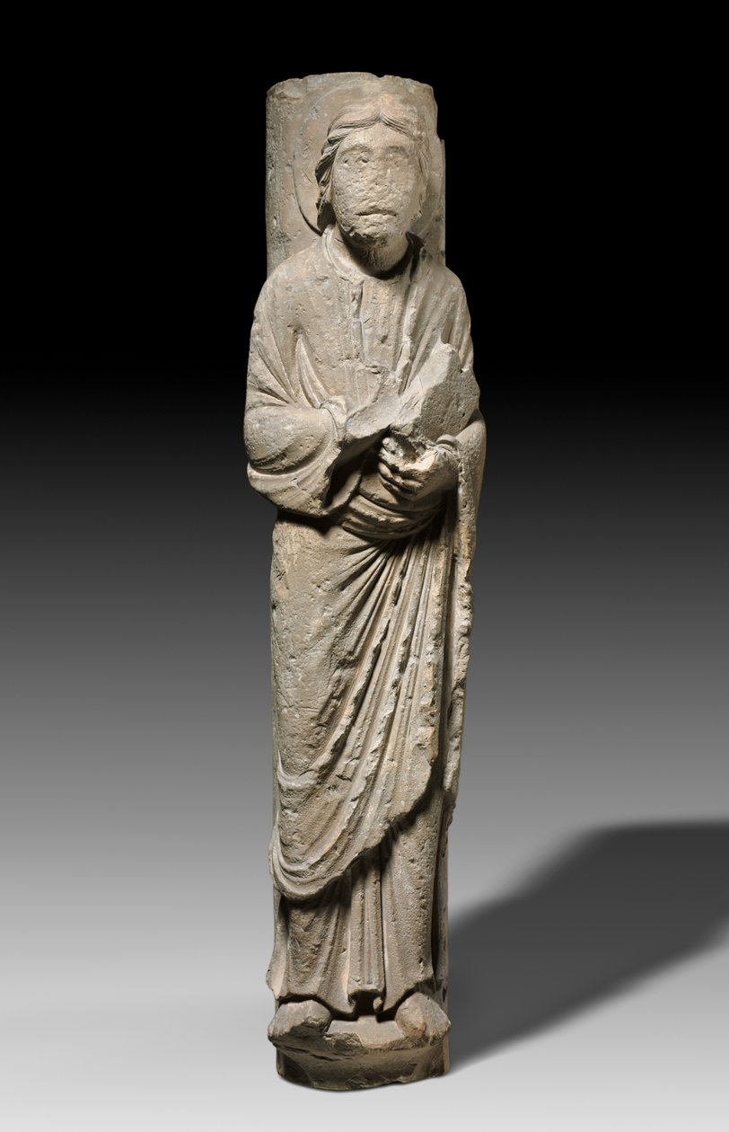 Kolumnfigur av en apostel, Châlons-sur-Marne, ca 1180 (kalksten) av French School