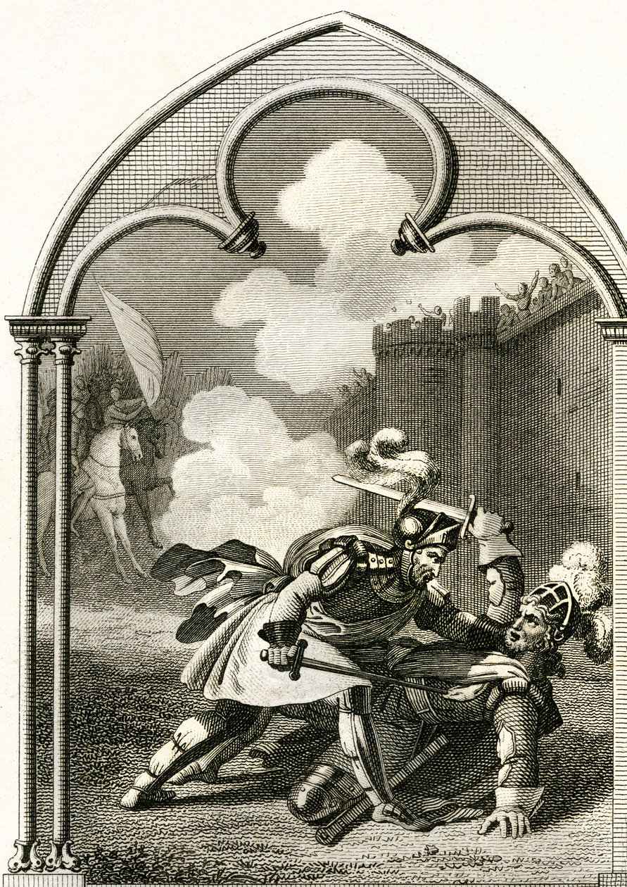 Strid mellan viscounten av Turenne och riddaren av Aumale (gravyr av French School