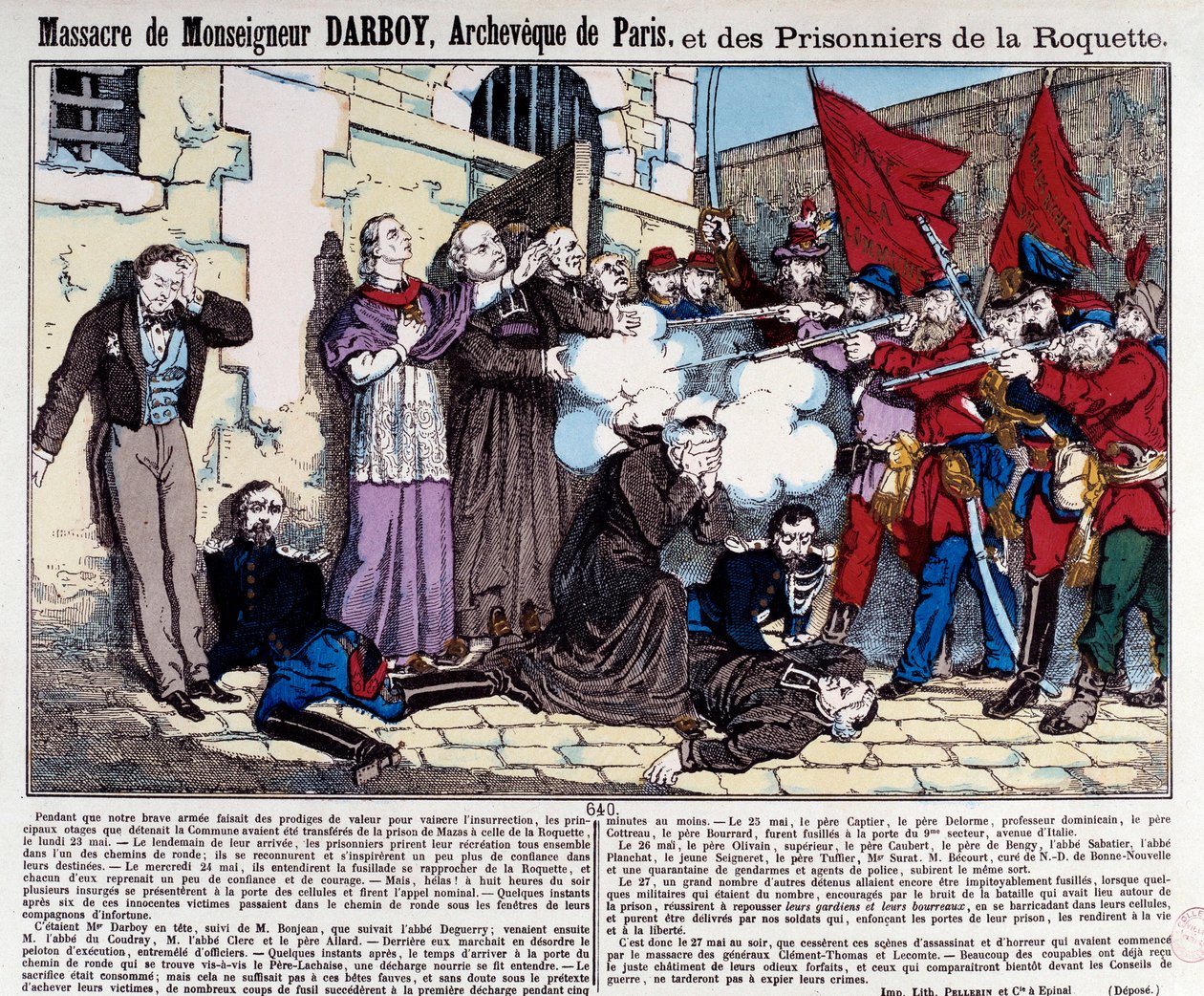 Paris kommun: Massaker av Monsignor Darboy (1813-1871), Paris Archeveque och Roquettens fångar den 24 maj av French School