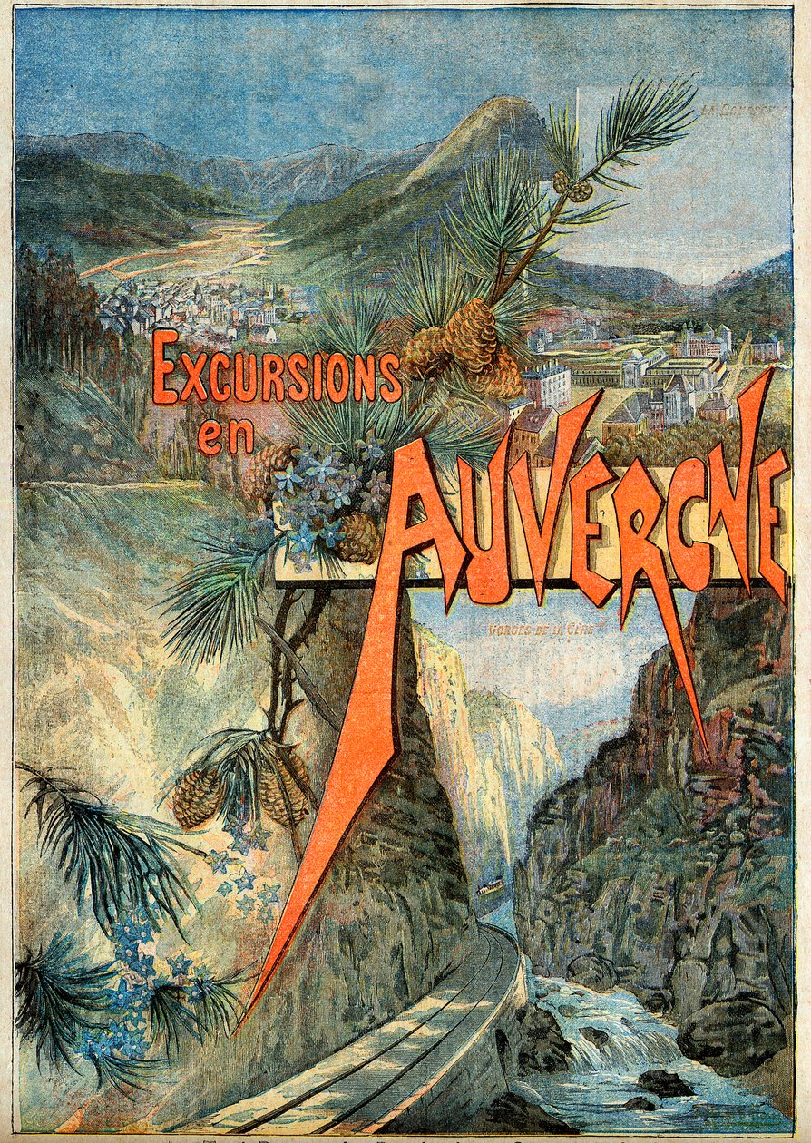 Järnvägsbolag från Paris till Orleans (PO) - Utflykt i Auvergne - Le Mont Dore. Bourboulen. Cere Gorge. av French School
