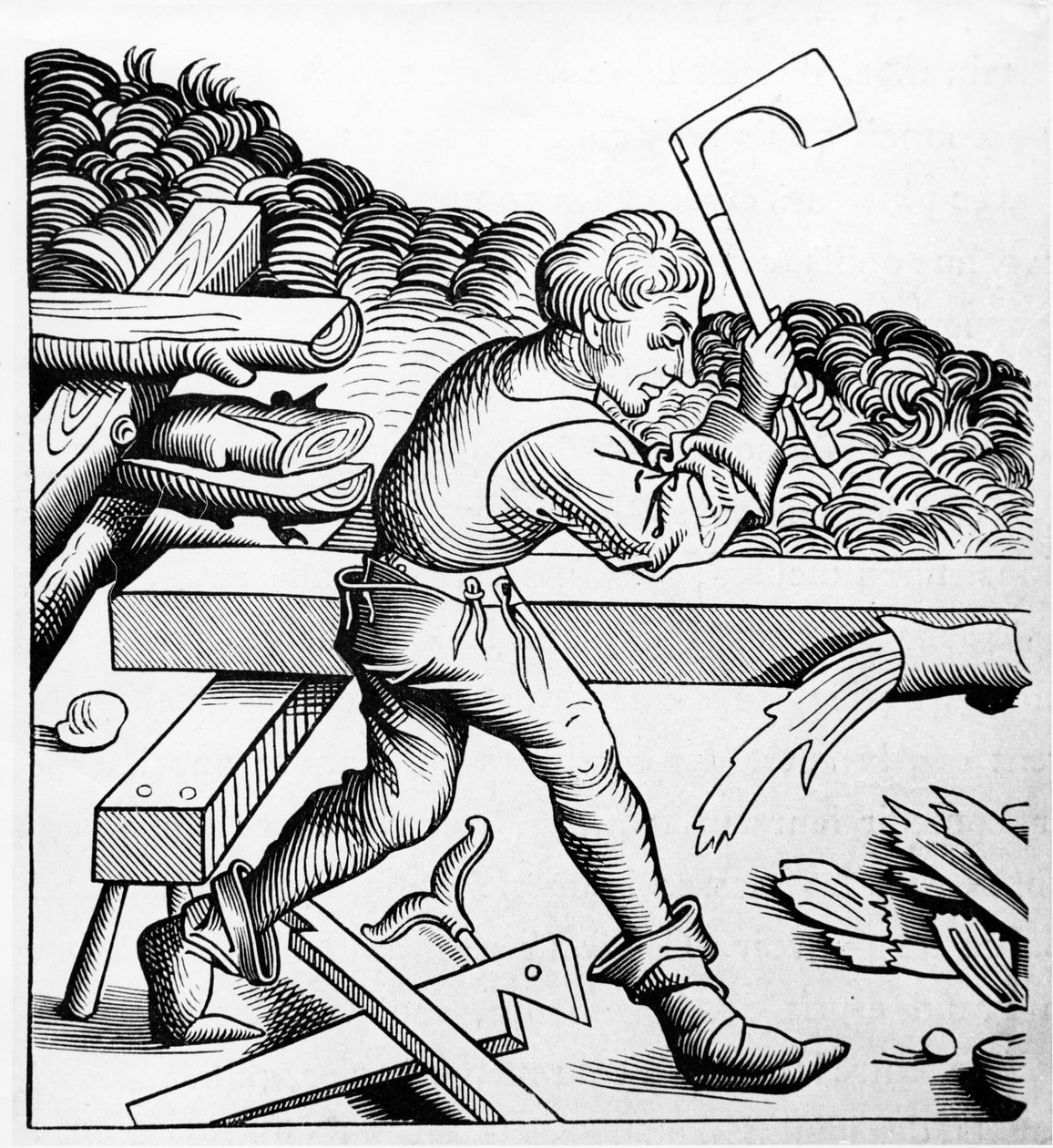 Companion of Duty eller Companion of the great fällyxa, Carpenter, sent 1400-tal av French School