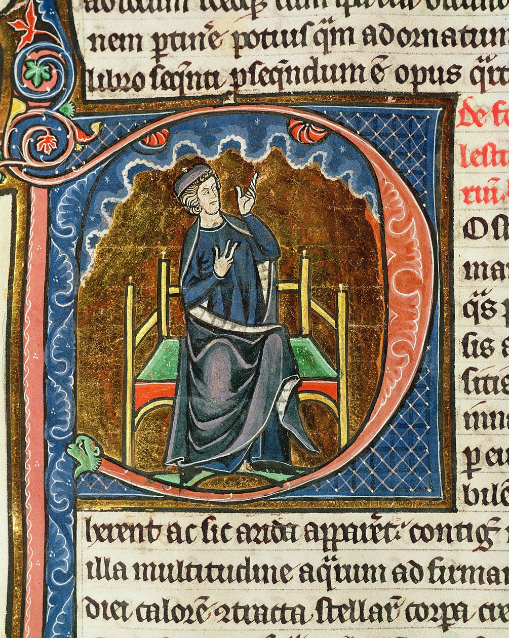 Beräknar den liturgiska kalendern, från The Mirror of Nature av Vincent de Beauvais av French School