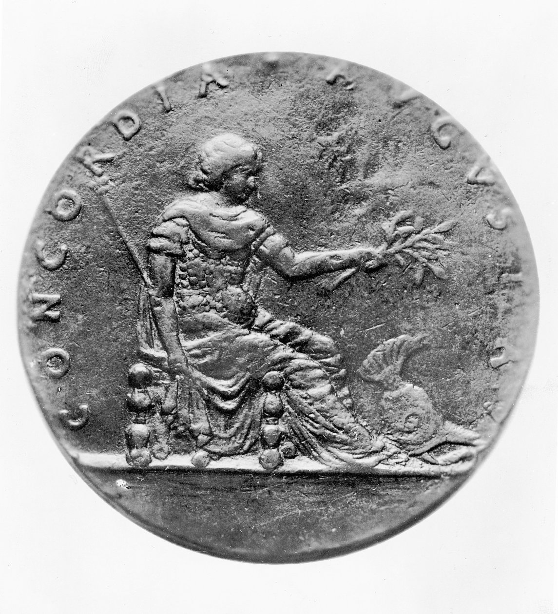 Concordia, på baksidan av en medaljong som visar Louis XI (brons) av French School