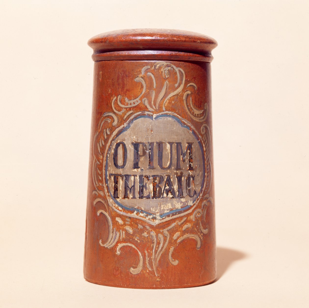 Behållare för Thebaic Opium (målat trä) av French School