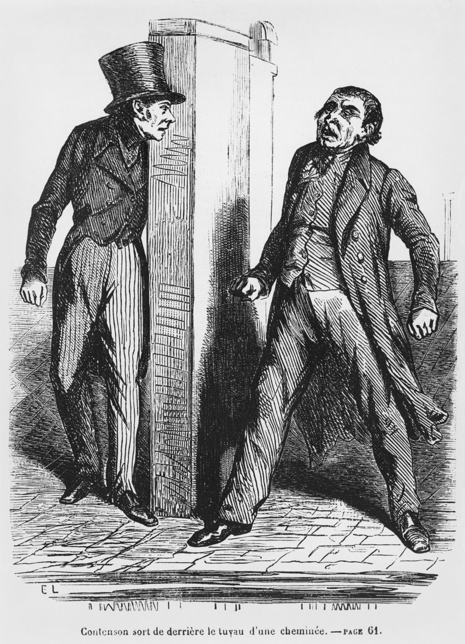 Contenson och Vautrin, illustration från Splendeurs et Miseres des Courtisanes av Honore de Balzac, publicerad 1867 av French School