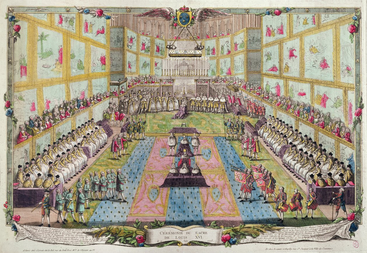 Ludvig XVI:s kröning i Reims katedral den 11 juni 1775 av French School