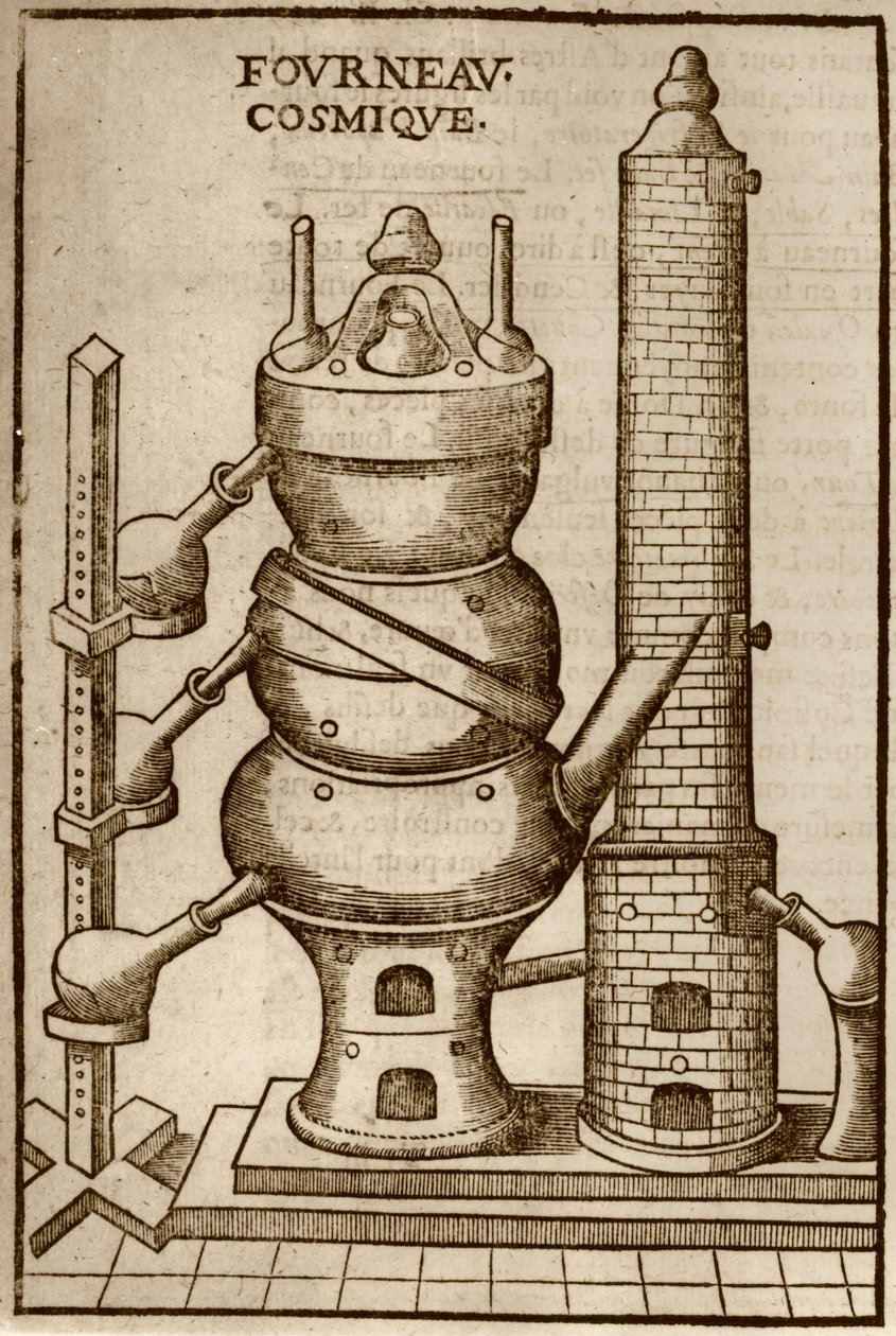 Cosmic Oven, från La Theotechnie Ergocosmique av Annibal Barlet (1653) illustrerad i en magisk historia publicerad i slutet av 1800-talet av French School